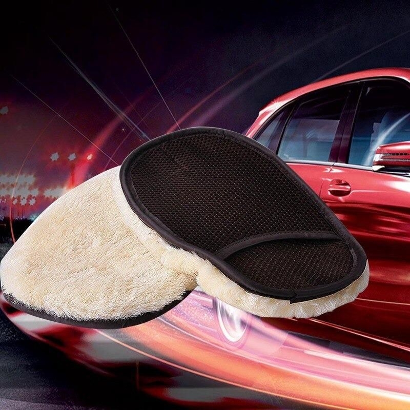 Wool Car Wash Gloves, Microfiber Wool Soft Automotive Car Washing Cleaning Glove Bear Claw Scratch Free 2ps view 5