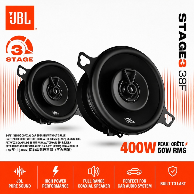 JBL Stage3 38F 3.5 Inch 400W Mini Coaxial Car Speaker