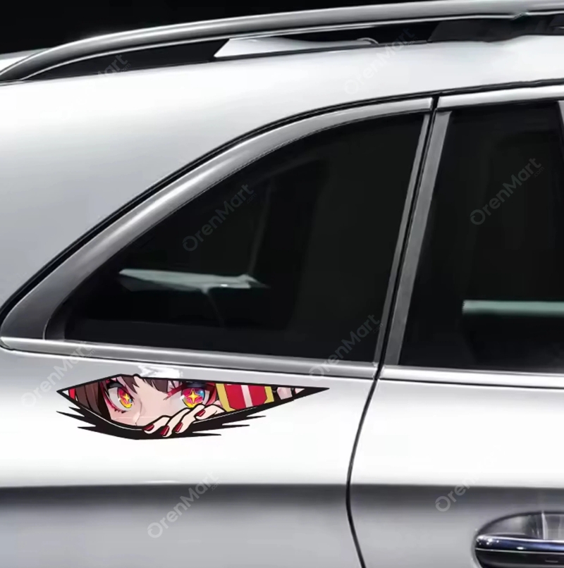 Stylish 3D Anime Eye Car Sticker 1Pcs-Easy Application and Premium Quality