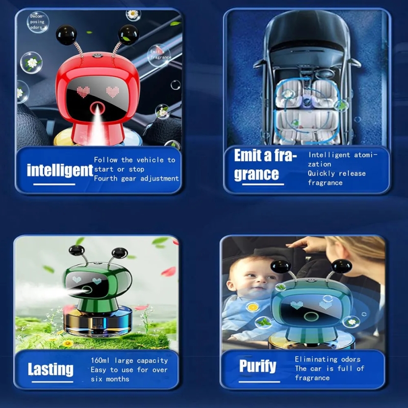 Robot Car Humidifier Intelligent Aromatherapy Enhance Your Drive with ...