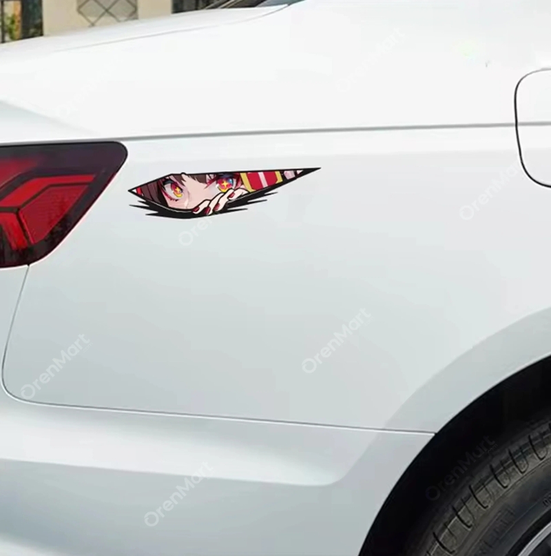 Stylish 3D Anime Eye Car Sticker 1Pcs-Easy Application and Premium Quality
