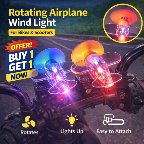 LED Wind powered luminous Airplane - Exterior Lighting Decor for Car & Bike