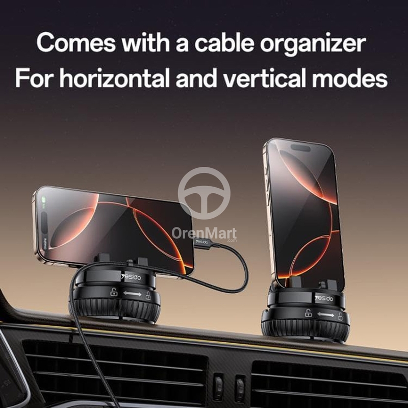 Yesido C272 Car Phone Holder Ultimate 360° Spin with Dual Grip | Secure Dashboard Mount view 4