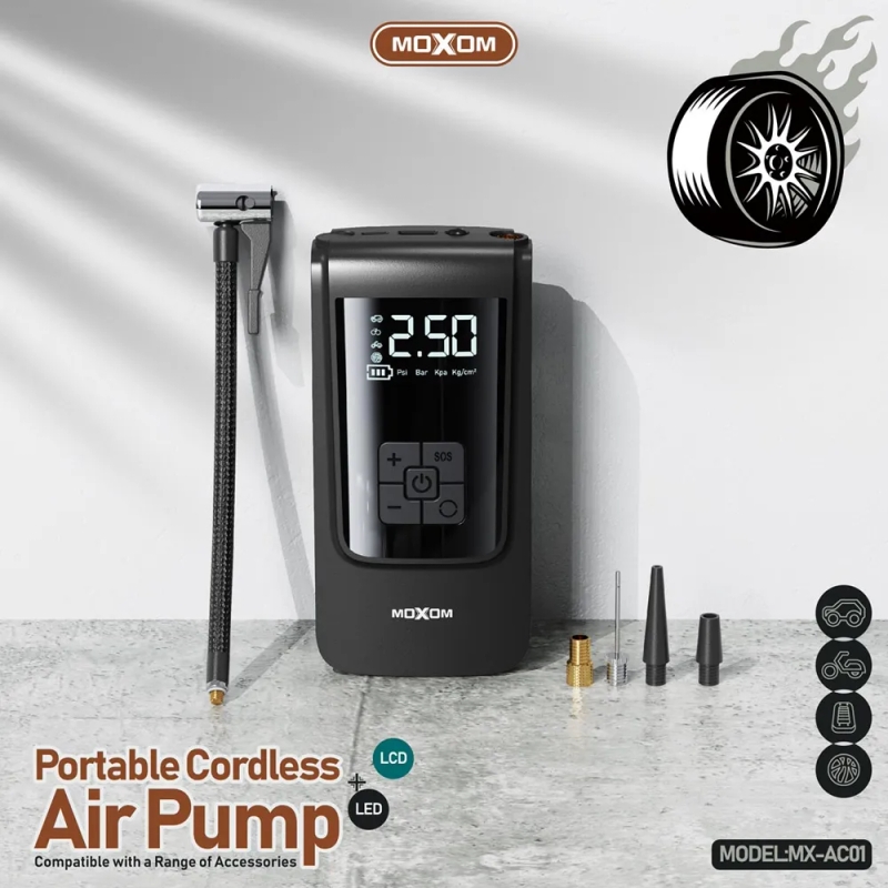 Car Air Pump MoXom MX-AC01 Car Portable Air Pump Cordless Car Tire