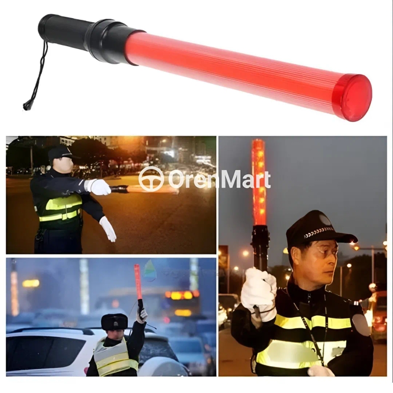 UPKOCH LED Traffic Direction Light Stick – Flashing Fluorescent Emergency Safety Wand For Airport, Parking & Car Use, Ergonomic Grip, Waterproof & Shockproof