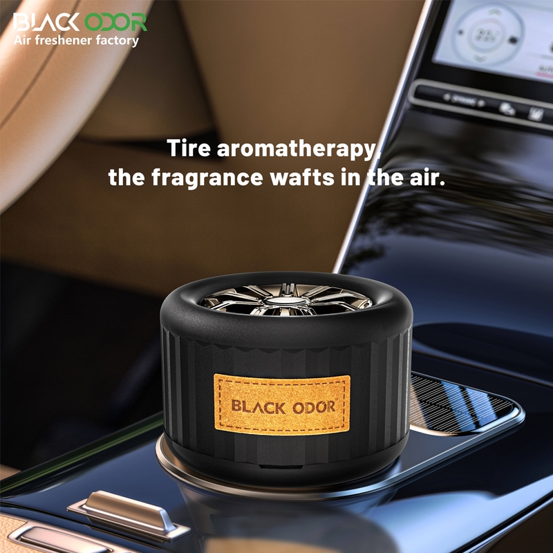 Black Odor Solid Tire Car Gel Air Freshener | Aromatherapy Perfume for Fresh & Stylish Car Interior view 5
