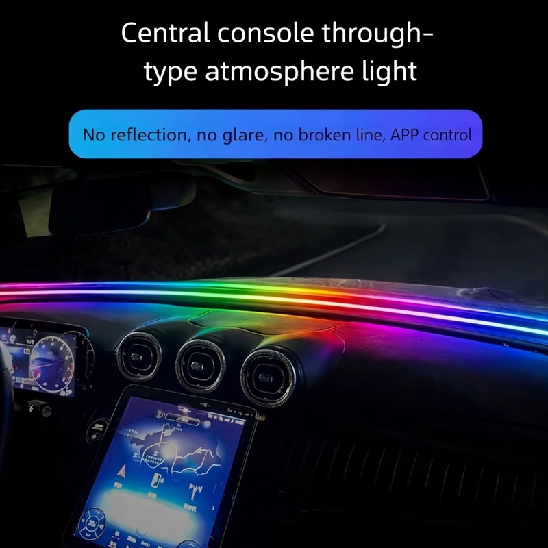 Car Dashboard LED Strip Lights – RGB Central Control Sealing Strip Welcome Light For Car Decor view 4