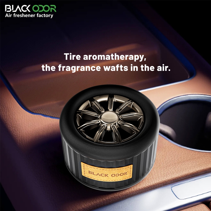 Black Odor Solid Tire Car Gel Air Freshener | Aromatherapy Perfume for Fresh & Stylish Car Interior view 6