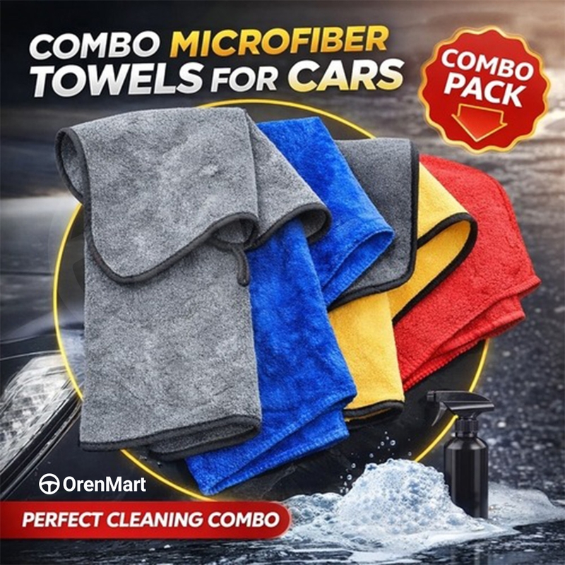 Multi Purpose Car Microfiber Towels Set (4 Towels) – Professional