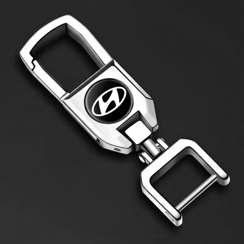 Luxury Metal Car Key Ring – Bold Metal Look with Signature Brand Logo
