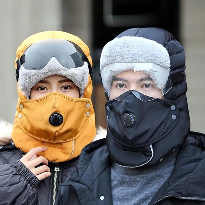 Winter Windproof Hat with Detachable Face Cover and Goggles – Cold ...
