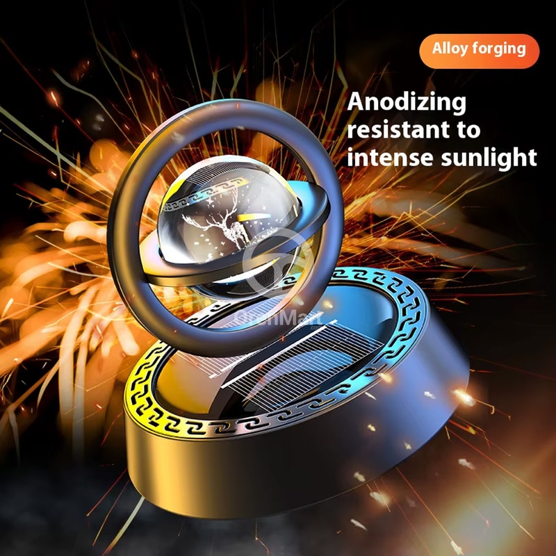 Rotating Crystal Ball Car Perfume Showpiece – Solar-Powered Interplanetary Dashboard Design view 4
