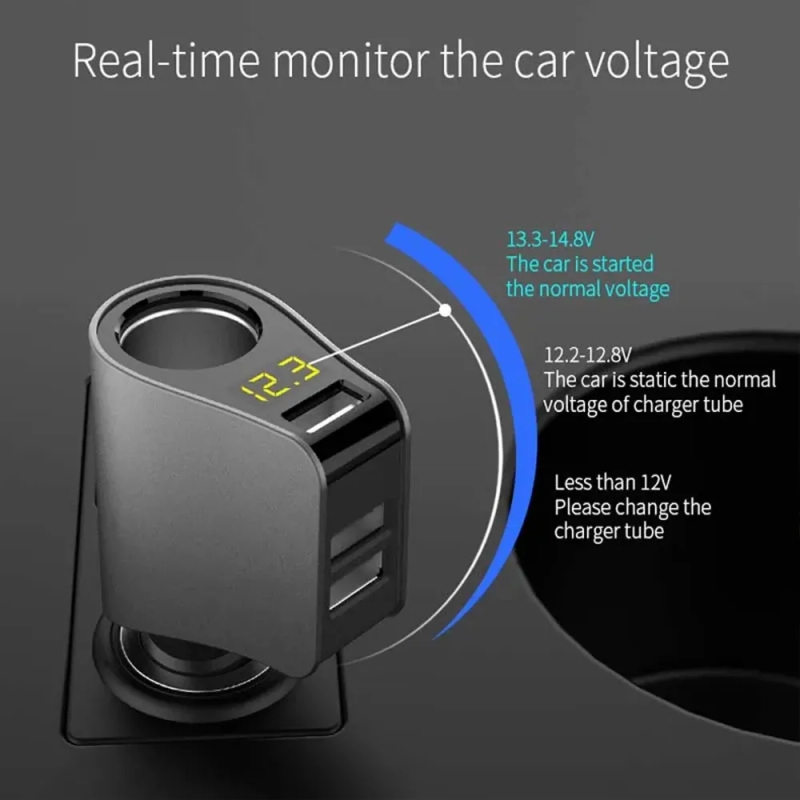 High Quality Car Charger 3 USB And 1 Chocket