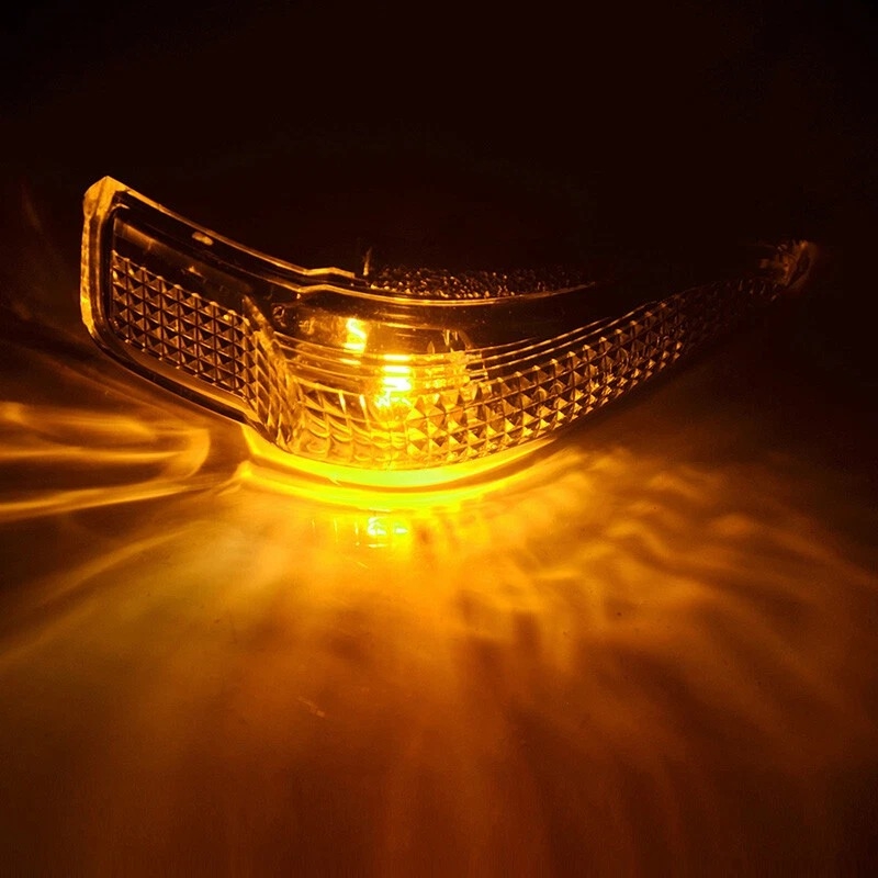 New Universal Car Side Mirror Soft Turn Signal Light Amber Indicator Lamp Yellow