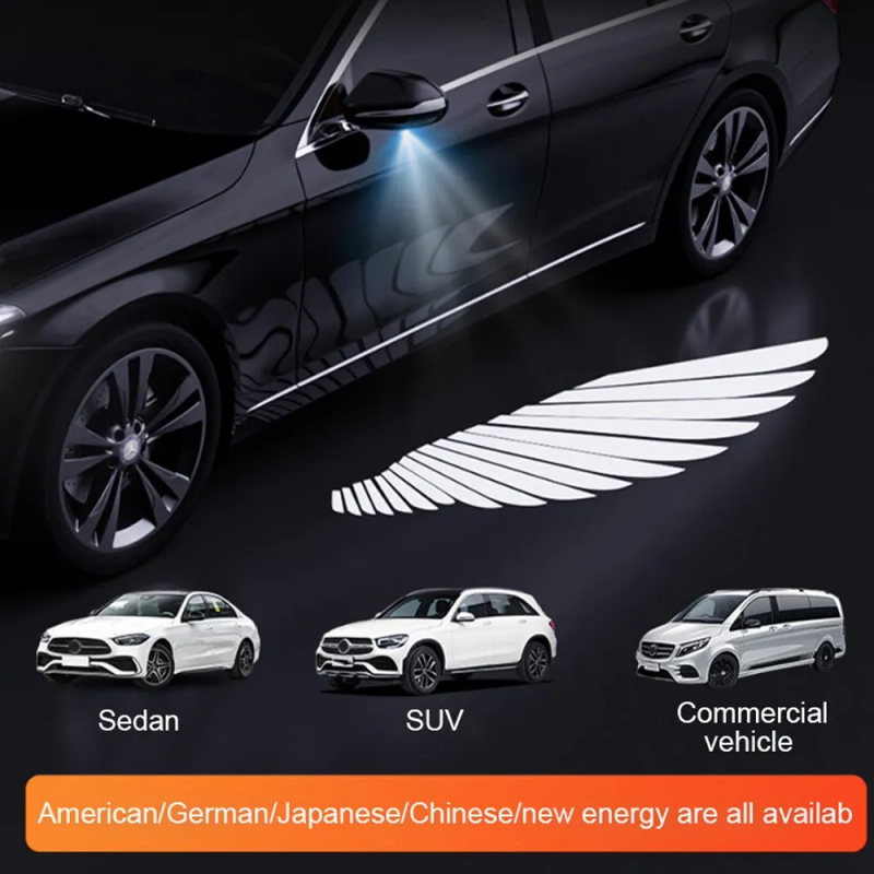 thumbnail image 2 of Alas De Angel 4 PCS Car Door Light Logo For A-di,LED Projector Light, Car Door Led... Ghost Projector 2 of 9