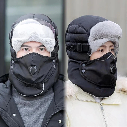 Winter Windproof Hat with Detachable Face Cover and Goggles – Cold ...